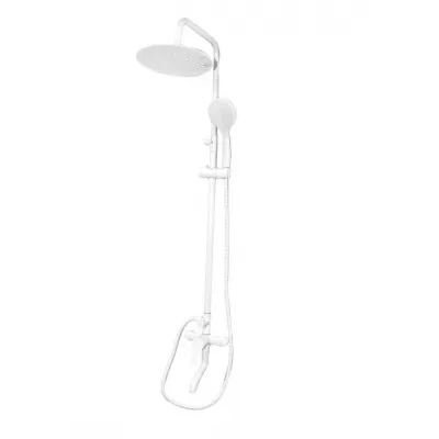 Coloana de dus RAIN-009- J WHITE PLAMIX, alb, plastic, baterie si para, monocomanda, furtun flexibil Coloana de dus RAIN-009- J WHITE PLAMIX, alb, plastic, baterie si para, monocomanda, furtun flexibil