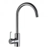 Baterie bucatarie din otel inoxidabil, monocomanda, racorduri incluse, Fleko FZXC-410, cromat