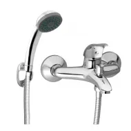 Baterie baie pentru cada / dus + accesorii, montaj aplicat, monocomanda, finisaj cromat