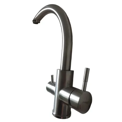 Baterie bucatarie Champion SUS-021, otel inoxidabil, dubla comanda, racorduri incluse, cromat Baterie bucatarie Champion SUS-021, otel inoxidabil, dubla comanda, racorduri incluse, cromat