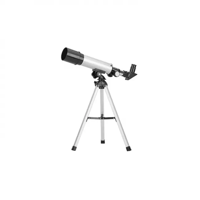 Telescop astronomic profesional, cu trepied din aluminiu, distanta focala 360mm si prisme De 90°, argintiu