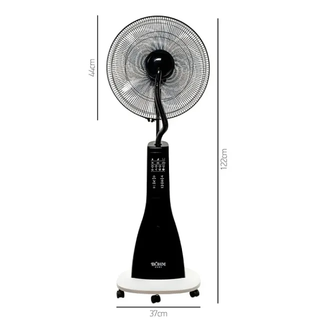 Ventilator de podea 16", 3 trepte de viteza, 90w, cu pulverizare apa si umidificare, inaltime 122 cm, BÖHM BSP40-RA
