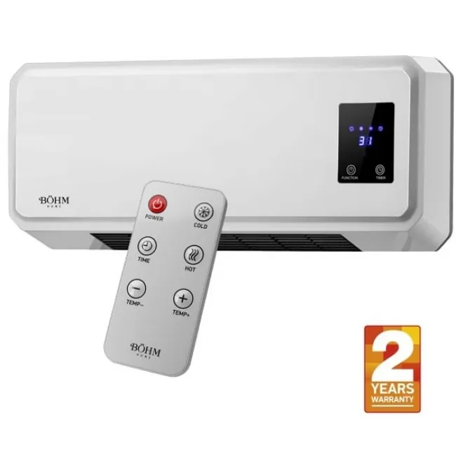 Aeroterma de perete BH2000 BÖHM, 1000/2000W, Timer 1-12 H, suprafata de incalzire 20-25 m²