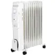 Calorifer Electric Hausberg HB8920AB, 2500 W, 11 Elementi, 3 Nivele de Putere, Termostat Reglabil, Alb