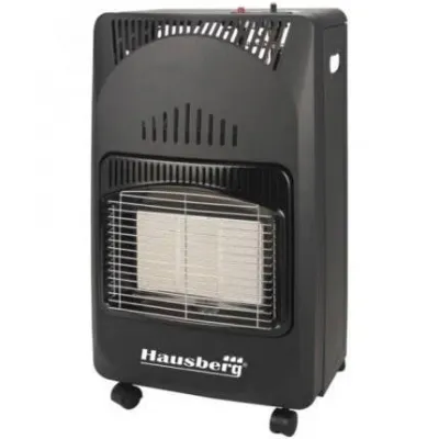 Soba pe gaz GPL Hausberg HB-1010, aprindere piezo-electrica, 4.2kW, Negru