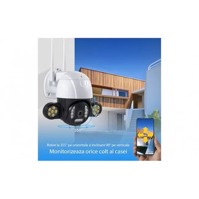Camera de Supraveghere 4K, WIFI Smart 24Led, Waterproof, 5MP FULL HD, MICROFON, ALARMA