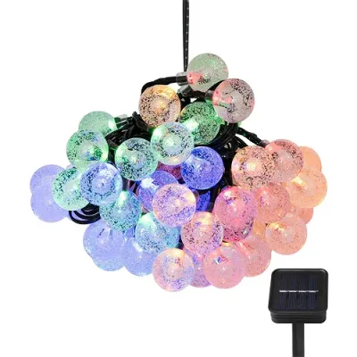 Instalatie Solara cu 50 Globuri Cristal Led lumina Multicolora Instalatie Solara cu 50 Globuri Cristal Led lumina Multicolora