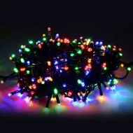 Instalatie de Craciun, 16 metri, 200 Leduri, Fir Negru, Instalatie Brad Multicolor