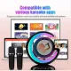 Statie Smart microfon si boxa Wireless pentru Karaoke cu lumina RGB Led, copii / adulti, kit 2 in 1, conectare la telefon, bluetooth, slot card, negru