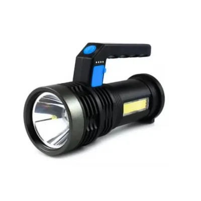 Lanterna Reincarcabila, LED, 1000lm, Acumulator Integrat, Lumina Laterala Cob, Negru Lanterna Reincarcabila, LED, 1000lm, Acumulator Integrat, Lumina Laterala Cob, Negru