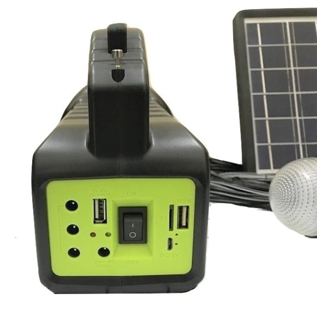 Kit Lanterna cu Panou Solara, 4 Becuri Incluse, Functie de Powerbank, Boxa cu Bluetooth si Radio CL-18