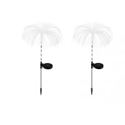 Set 2 Lampi Solare, Tip Palmier, Fibra Optica, IP65, Lumina RGB, 80cm