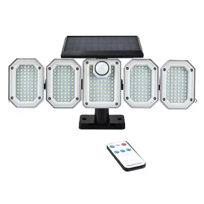 Lampa Solara Cu 5 Casete, 300 LED-uri, Exterior, Telecomanda, Senzor De Miscare