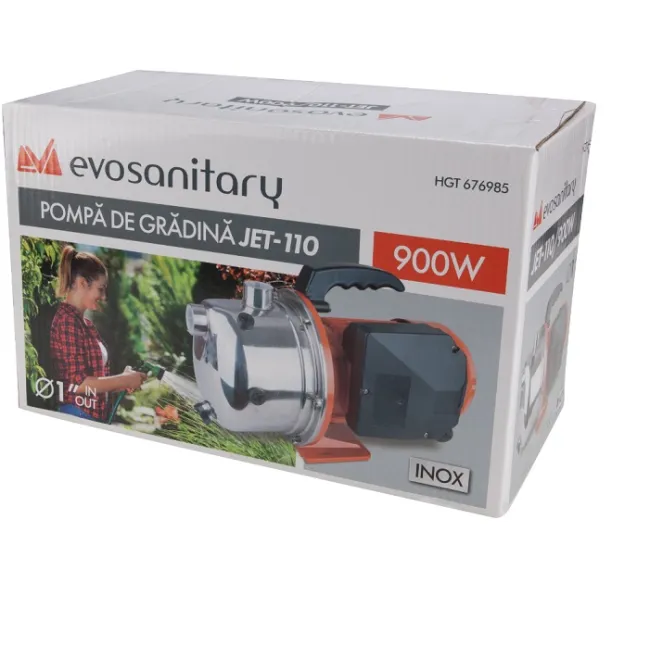 Pompa hidrofor Evotools JET, 900 W, 50 l/min, refulare 48m, aspiratie 8m, corp fonta , cap inox