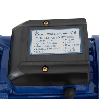 Hidrofor DRK Autojet 100S, 50 L, 1100 W, 60 l/min, H refulare 50 m, absorbtie 9 m Hidrofor DRK Autojet 100S, 50 L, 1100 W, 60 l/min, H refulare 50 m, absorbtie 9 m