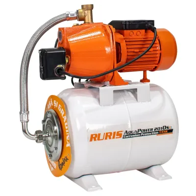 Hidrofor RURIS aquapower 2010S, 900 W, rezervor 24 litri, debit max 52 l/min, adancime absorbtie 9 m, refulare 50 m Hidrofor RURIS aquapower 2010S, 900 W, rezervor 24 litri, debit max 52 l/min, adancime absorbtie 9 m, refulare 50 m