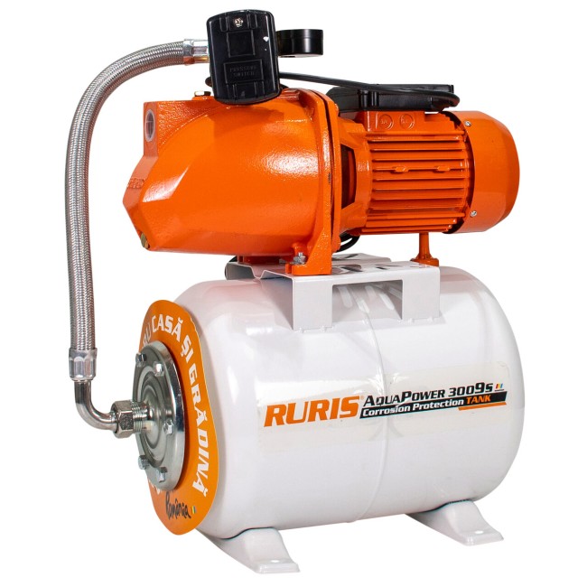 Hidrofor RURIS aquapower 3009S, 1500 W, rezervor 24 litri, debit max 55 l/min, adancime absorbtie 9 m, refulare 60 m