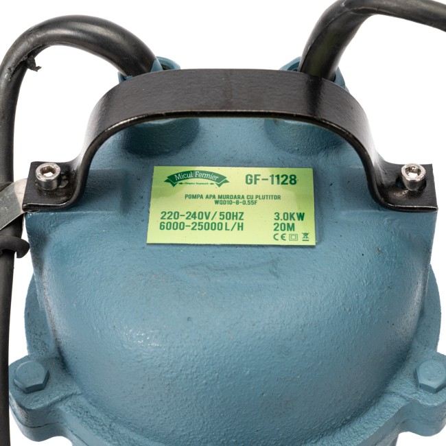 Pompa submersibila ape murdare Micul Fermier WQD10-8-0.55 PU205, cu flotor, 25 mc/h, H max. 7m, 3000 W