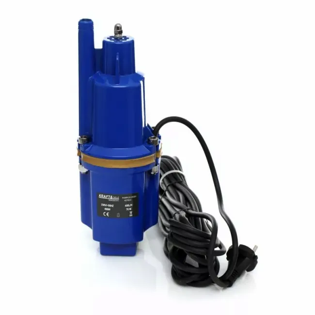 Pompa submersibila pe Vibratii, Kraft&Dele KD750-N, 600 W, debit 1200 L/h, inaltime maxima 90m