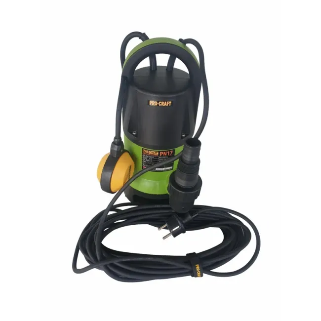 Pompa apa murdara 400W, 7500 l/h, adancime de absorbtie 5m, refulare inaltime 5m, submersibila Procraft PN17 Pompa apa murdara 400W, 7500 l/h, adancime de absorbtie 5m, refulare inaltime 5m, submersibila Procraft PN17