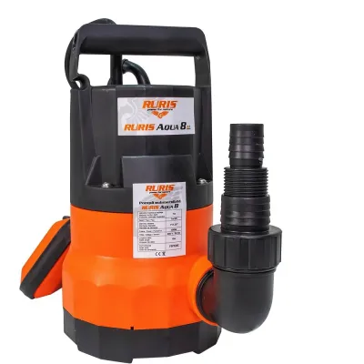 Pompa submersibila apa curata Ruris Aqua 8, 400 W, 7m³/h debit apa, 7 m inaltime refulara, 35°C temperatura maxima, 10 m lungime cablu