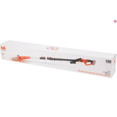 Fierastrau electric cu lant pentru taiat crengi, Evotools ONE EPTO, telescopic, lungime sina 20 cm, cu incarcator si acumulator 18 V, 2 Ah