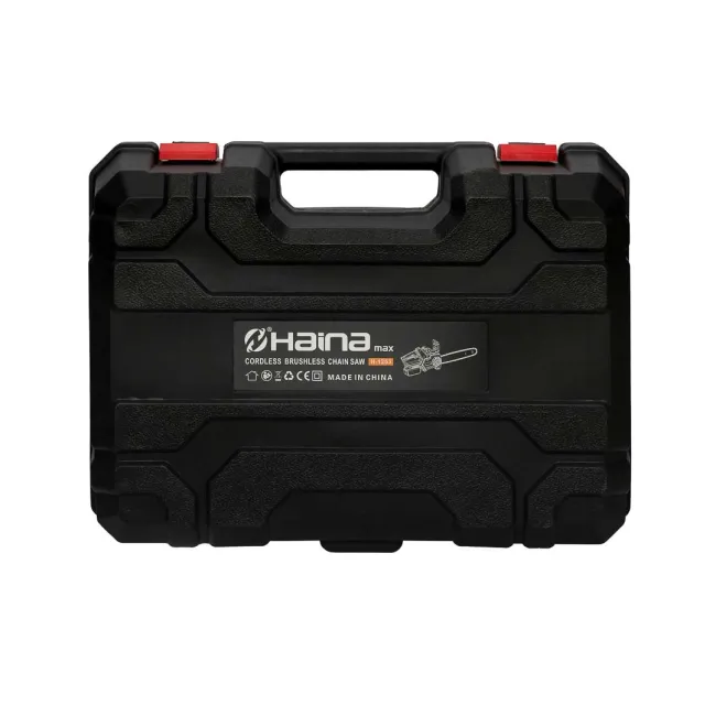 Drujba cu acumulator, Haina H-1253, 2 baterii 48 V Li-ion, 4 AH, 3200 RPM, lungime sina 30 cm Drujba cu acumulator, Haina H-1253, 2 baterii 48 V Li-ion, 4 AH, 3200 RPM, lungime sina 30 cm