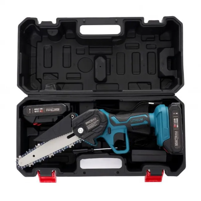 Mini drujba cu acumulator, Kraft&Dele KD10646, 21 V, 2 Ah, 2 baterii, valiza transport, lama 6''