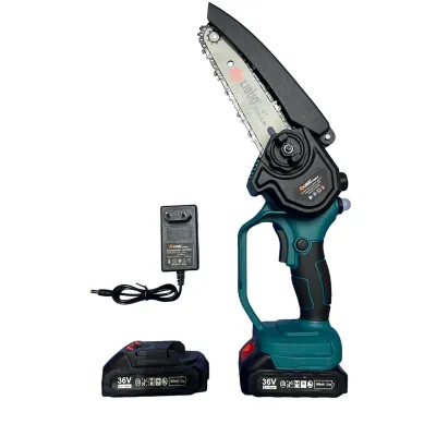 Mini drujba cu acumulator, LIDUO, 36 V, 1500 mAh, 2 baterii, valiza transport, pompita de ungere, lama 6 inch Mini drujba cu acumulator, LIDUO, 36 V, 1500 mAh, 2 baterii, valiza transport, pompita de ungere, lama 6 inch