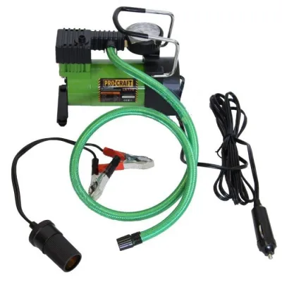 Compresor aer, auto, Procraft LK190, 7 bar, 12 V, 190 W, buton On/Off, manometru analog, debit aer 35 l/min, adaptoare incluse Compresor aer, auto, Procraft LK190, 7 bar, 12 V, 190 W, buton On/Off, manometru analog, debit aer 35 l/min, adaptoare incluse