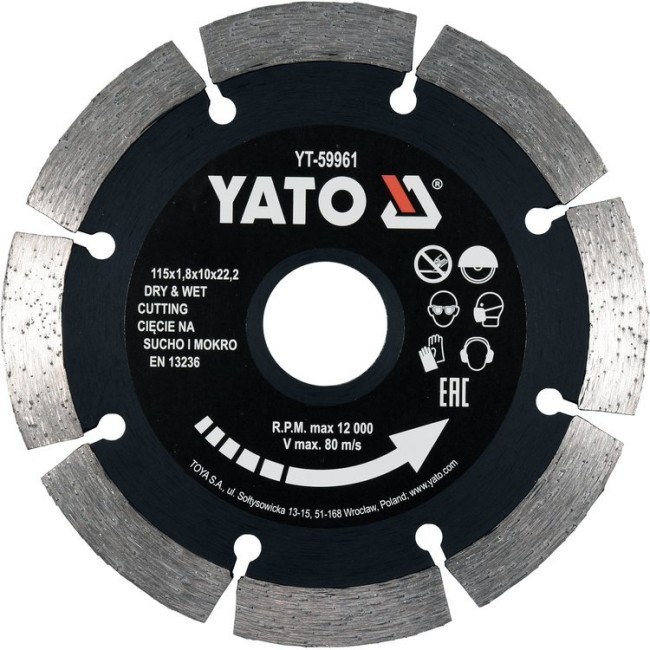 Disc Diamantat Segmentat 115X22.2X1.8mm Yato YT-59961