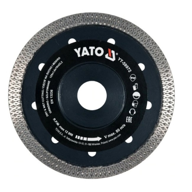 Disc Diamantat Turbo Ultra Subtire 125X22.2X1.6mm Yato YT-59972
