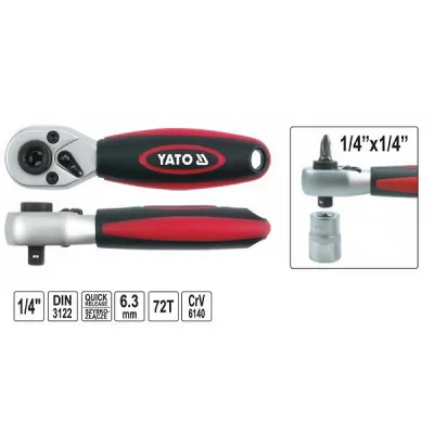 Antrenor cu clichet 1/4" si pentru biti Yato YT-0331 Antrenor cu clichet 1/4" si pentru biti Yato YT-0331