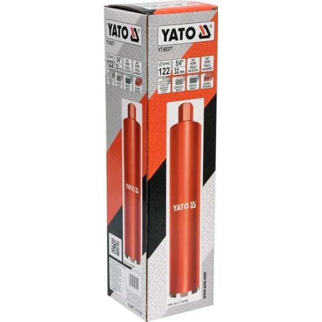 Carota diamantata Yato prindere 5/4, diametru 122 mm pentru masina de gaurit YT-81980