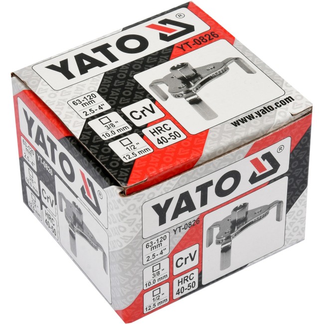 Cheie pentru filtru ulei cu 3 brate, Yato YT-0826, 63 - 120 mm