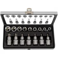 Trusa 16 Piese Chei Tubulare Torx E10-E24 si capete biti torx T10-T70, Cr-V