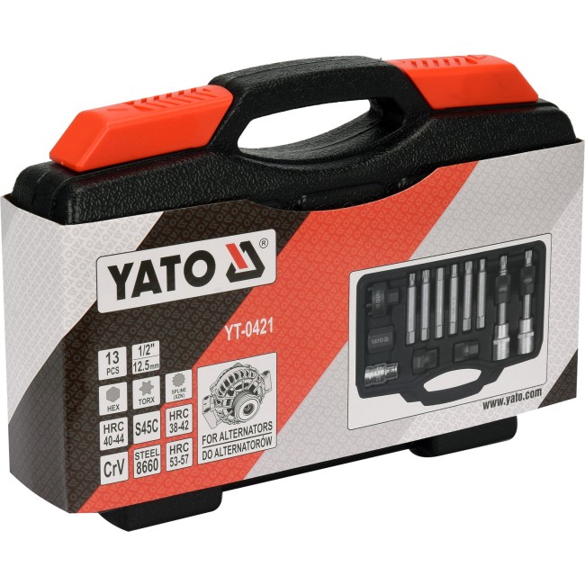 Set chei demontare si montare fulii de alternator, Yato YT-0421, 13 piese
