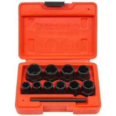 Set Extractoare pentru Suruburi Rupte, Piulite, Prezoane Deteriorate, Uzate, 11 Piese