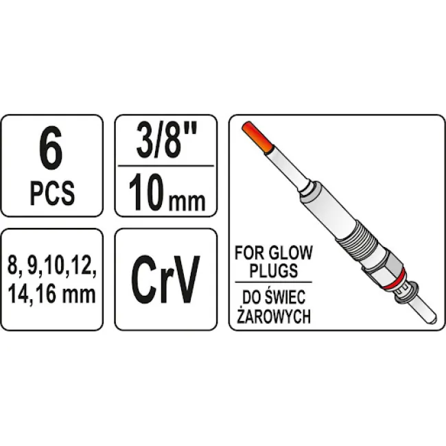 Set Chei Tubulare cu Imbinare Flexibila pentru Bujii, YATO YT-05339