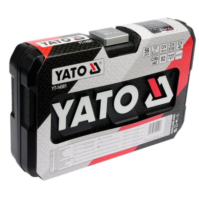 Trusă chei tubulare și biți 1/4" 56 piese YATO YT-14501
