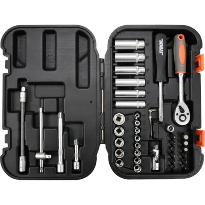 Set capete de insurubare si chei tubulare, Sthor 58641, mixt, 42 bucati Set capete de insurubare si chei tubulare, Sthor 58641, mixt, 42 bucati