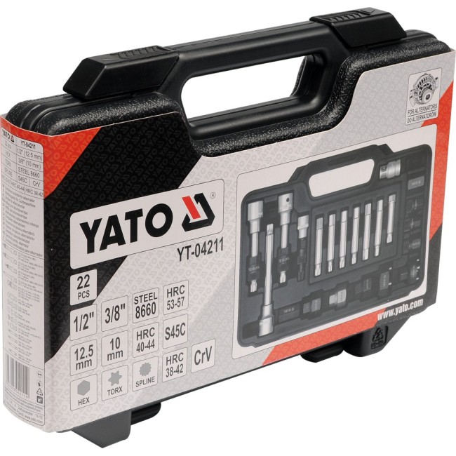 Trusa chei pentru alternator cu 22 piese, Yato YT-04211