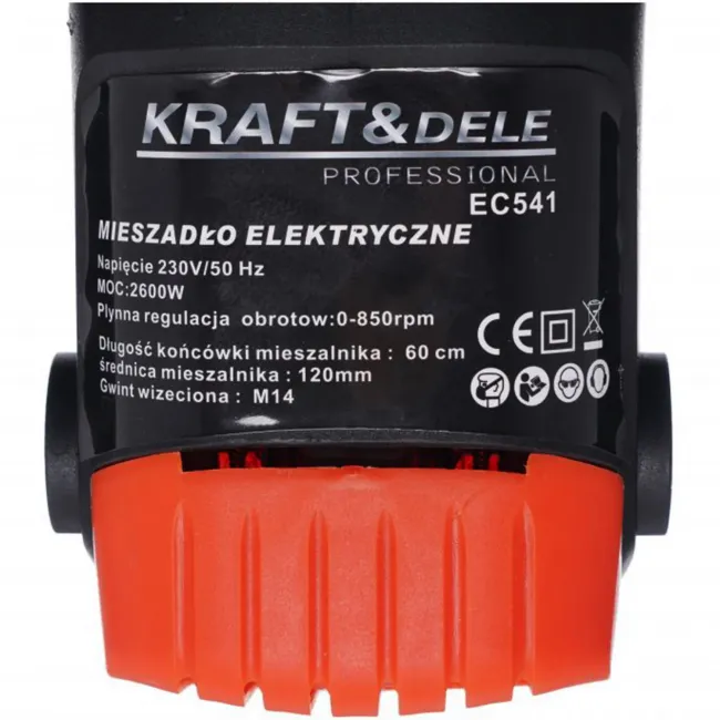 Mixer electric pentru vopsele / adezivi / mortare, Kraft&Dele KD541, 2600 W, 800 RPM, 1 paleta de amestec inclusa Mixer electric pentru vopsele / adezivi / mortare, Kraft&Dele KD541, 2600 W, 800 RPM, 1 paleta de amestec inclusa