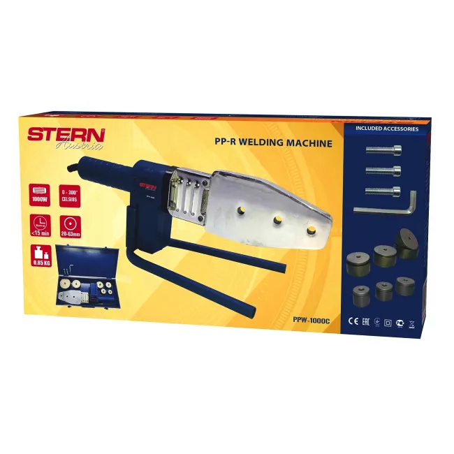 Trusa sudura pentru lipire tevi si fitinguri PPR, Stern PPW1000C, 20 - 63 mm, 800 W