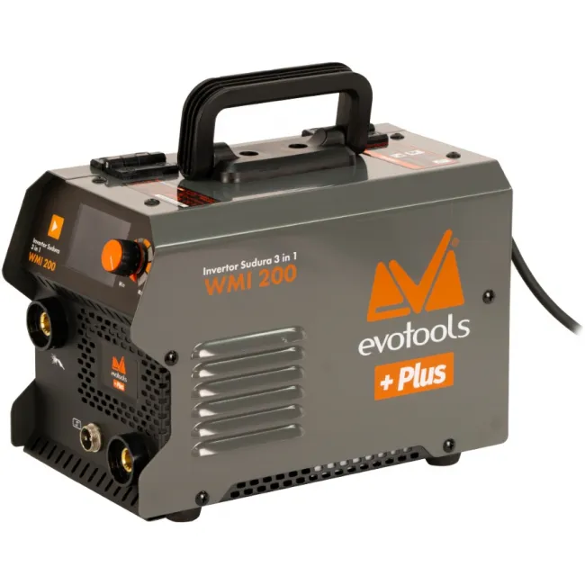 Aparat Invertor de Sudura MIG-MMA-TIG 3 in 1 cu Afisaj LED WMI-200, electrod, sarma flux, gaz, Evotools 683150 Aparat Invertor de Sudura MIG-MMA-TIG 3 in 1 cu Afisaj LED WMI-200, electrod, sarma flux, gaz, Evotools 683150