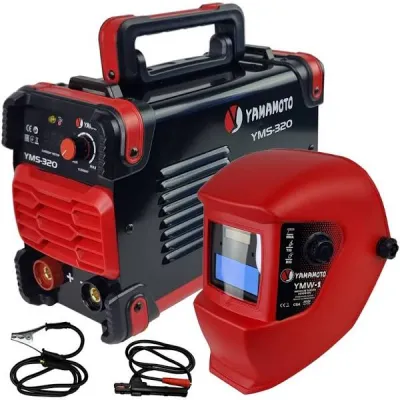 Pachet aparat de sudura de tip invertor Yamamoto YMS-320, MMA + Masca automata YMV-1 , 320A, diametru electrozi 1.6-4mm, rosu/negru