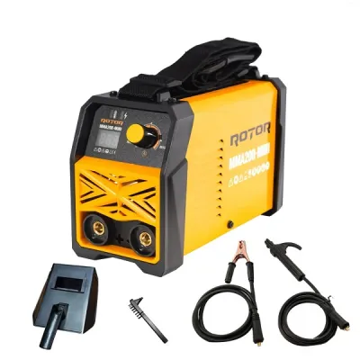 Aparat de sudura tip invertor, Rotor MMA200-Mini, 200 A, ecran LCD, accesorii incluse Aparat de sudura tip invertor, Rotor MMA200-Mini, 200 A, ecran LCD, accesorii incluse