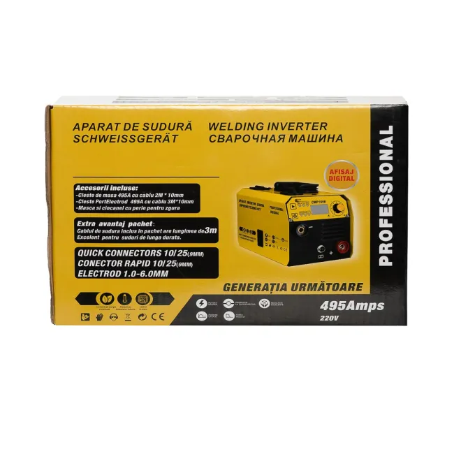 Aparat de sudura tip invertor, Ural CMP1696, sudura MIG/MMA/LIFT TIG , 495A, afisaj digital, 0.8-1.2mm, accesorii incluse