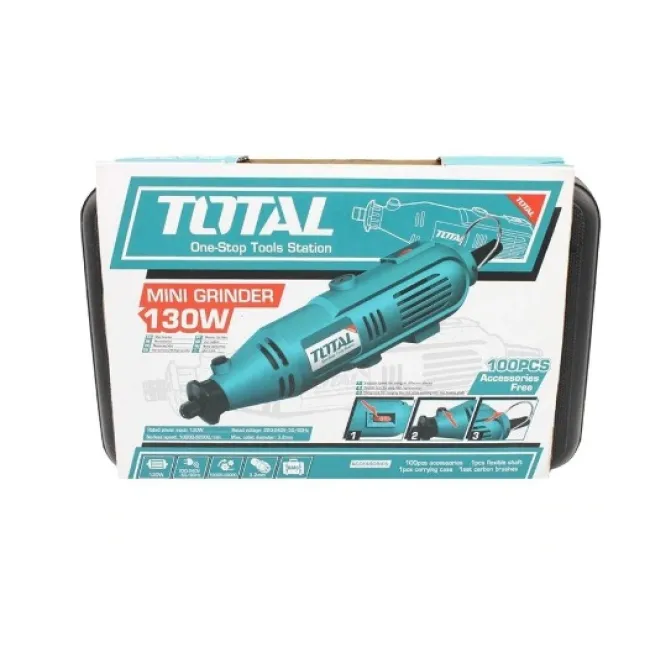 Mini polizor / aparat de gravat Total TG501032, 130 W, 100 accesorii, 10000-32000 RPM