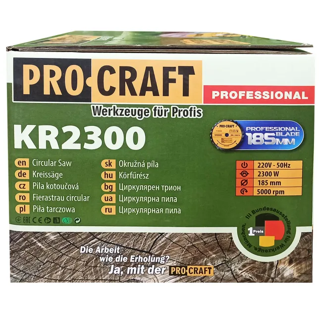 Fierastrau circular Procraft KR2300, 2300 W, 185 mm